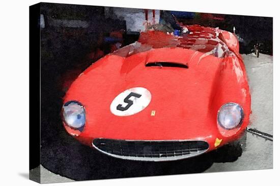1962 Ferrari in the Pits Watercolor-NaxArt-Stretched Canvas