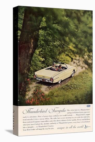 1962 Thunderbird Turnpike-null-Stretched Canvas