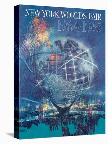 1964 New York World’s Fair - Unisphere Globe, Vintage Travel Poster-Bob Peak-Stretched Canvas