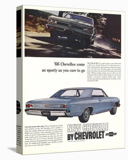 1966 GM Chevrolet Chevelles-null-Stretched Canvas