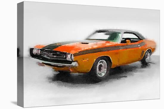 1968 Dodge Challenger Watercolor-NaxArt-Stretched Canvas