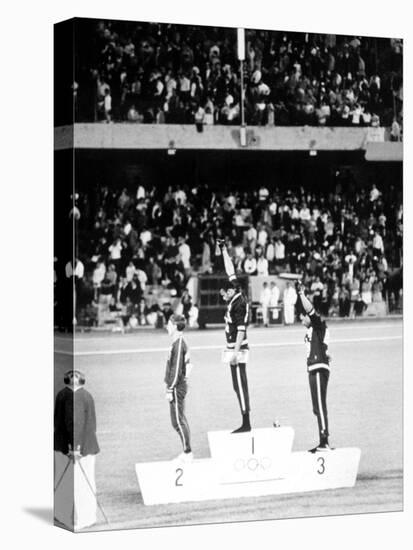 1968 Olympic Games, Mexiko City, Mens 200 M, Tommie Smith, USA, Gold, and J, Carlos, Bronze-null-Stretched Canvas