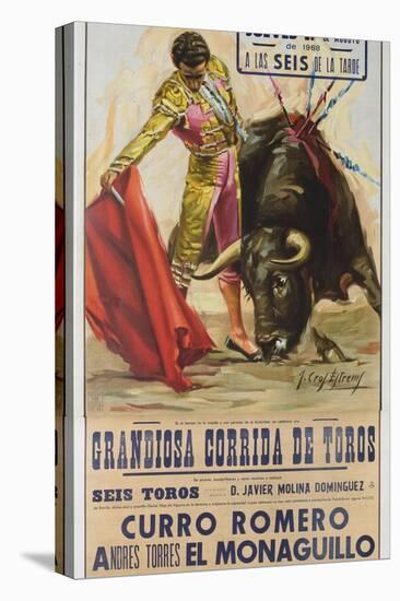 1968 Spanish Bullfight Poster Plaza De Toros De Fuengirola-null-Premier Image Canvas