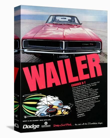 1969 Dodge Charger Rt Wailer-null-Stretched Canvas