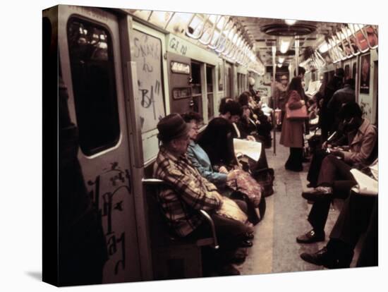 1970s America, Graffiti on a Subway Car, New York City, New York, 1972-null-Stretched Canvas