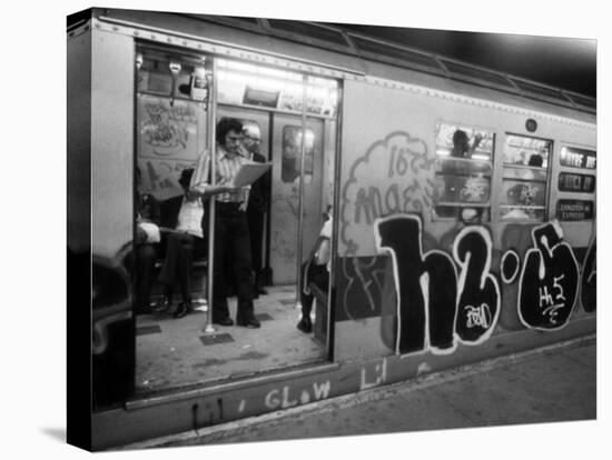 1970s America, Graffiti on a Subway Car on the Lexington Avenue Line. New York City, New York, 1972-null-Stretched Canvas