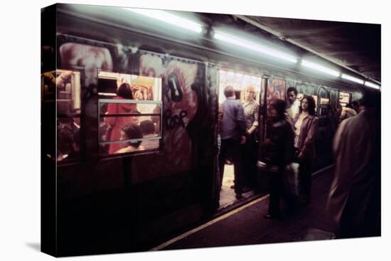 1970s America, Graffiti on a Subway Car on the Lexington Avenue Line. New York City, New York, 1972-null-Stretched Canvas