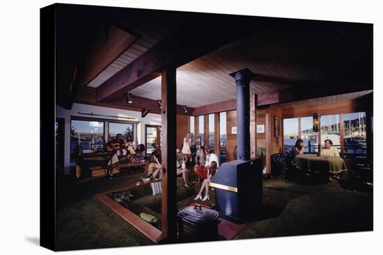 1971: People Attending a Party in the Sunken Living Room of a Floating Home, Sausalito, California-Michael Rougier-Premier Image Canvas