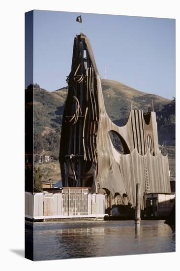 1971: View of a Sculpted Floating House Built by Chris Robert, Sausalito, California-Michael Rougier-Premier Image Canvas