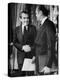 1973 US Presidency, President Richard Nixon Shakes Hands with New Vice President Gerald Ford, 1973-null-Stretched Canvas