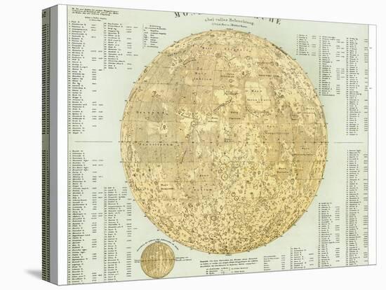 19th Century Map of the Moon-Detlev Van Ravenswaay-Premier Image Canvas