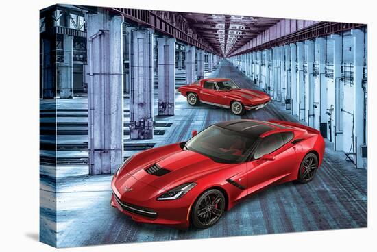 2 Generations of Corvette-null-Stretched Canvas