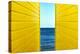 2 Yellow Beach Huts-Andy Bell-Premier Image Canvas