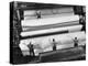 20 Ft. Roll of Finished Paper Arriving on the Rewinder, Ready to Be Cut and Shipped from Paper Mill-Margaret Bourke-White-Premier Image Canvas