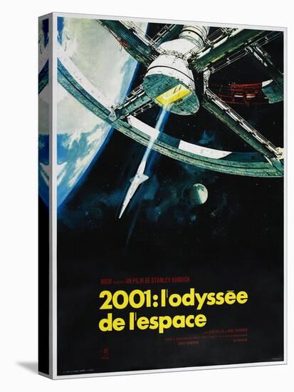 2001: A SPACE ODYSSEY (aka 2001: ODYSSEE DE LESPACE), French poster, 1968-null-Stretched Canvas