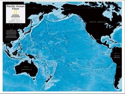 2014 Pacific Ocean Floor National Geographic Atlas Of The World