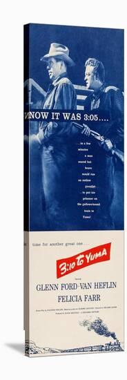 3:10 TO YUMA, l-r: Glenn Ford, Van Heflin on insert poster art, 1957.-null-Stretched Canvas