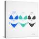 3 Bikini Blues-Cat Coquillette-Stretched Canvas