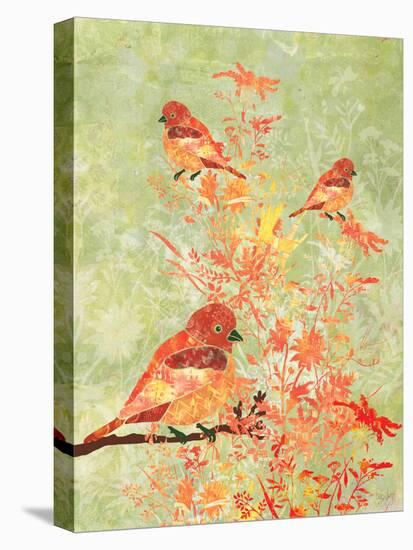 3 Birds in a Bush-Bee Sturgis-Stretched Canvas