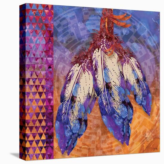 3 Feathers-Bee Sturgis-Stretched Canvas