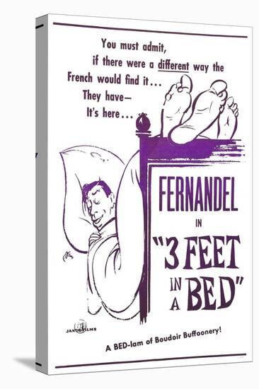 3 Feet in a Bed, (AKA Three Feet in a Bed, Aka Casimir), French Poster, Fernandel, 1950-null-Stretched Canvas