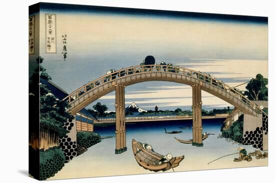 36 Views of Mount Fuji, no. 4: Through the Mannen Bridge at Fukagawa-Katsushika Hokusai-Premier Image Canvas