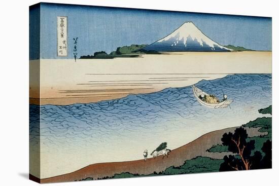 36 Views of Mount Fuji, no. 8: Tama River in the Musashi Province-Katsushika Hokusai-Premier Image Canvas