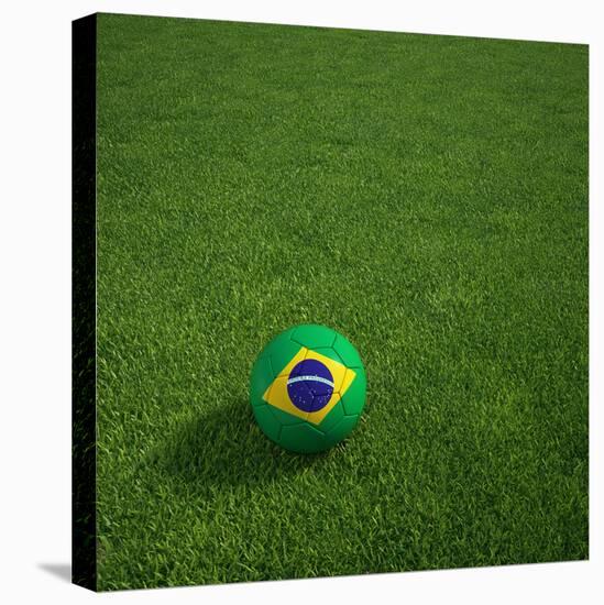 3D Rendering Of A Brazilian Soccerball Lying On Grass-zentilia-Premier Image Canvas