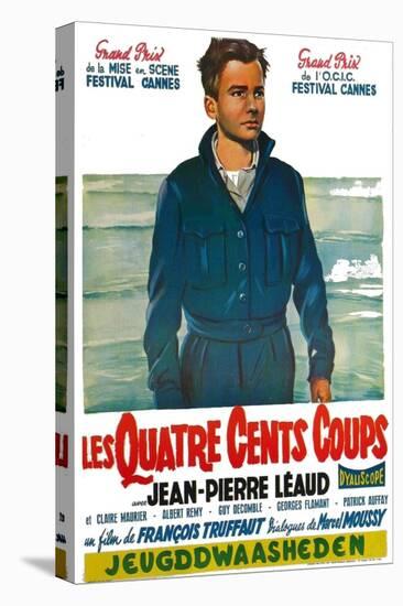 400 Blows, Belgian Movie Poster, 1959-null-Stretched Canvas