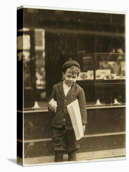 5 Year Old Newsboy Tommy Hawkins Only 3 Ft 4 Ins Tall, Working in St. Louis, Missouri, 1910-Lewis Wickes Hine-Premier Image Canvas