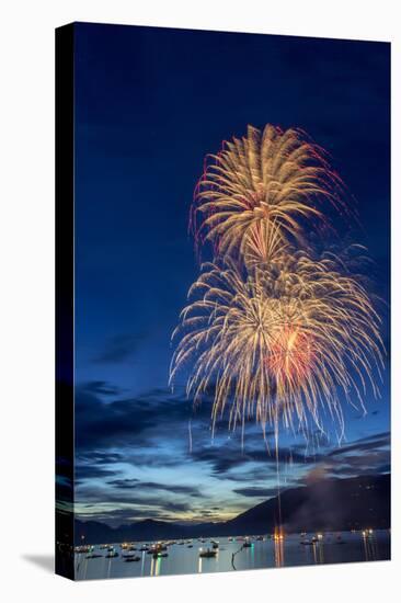 5th of July Fireworks over Whitefish Lake in Whitefish, Montana-Chuck Haney-Premier Image Canvas