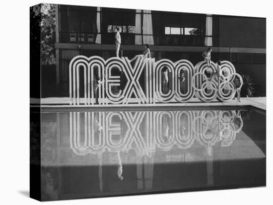 6 Foot Sign Will Stand Outside Each Arena and Stadium of 1968 Olympics, to Be Held in Mexico City-John Dominis-Premier Image Canvas