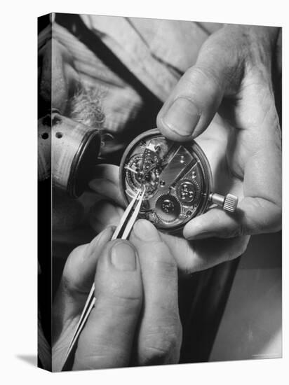78 Year Old Watch Maker at His Job of Repairing Watches-Yale Joel-Premier Image Canvas