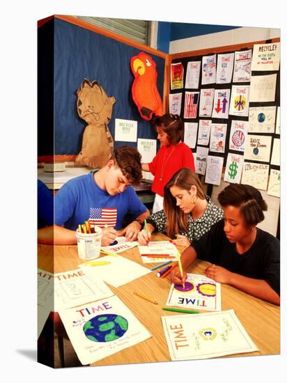 7th Grade Students Working on Project about Recycling-Bill Bachmann-Premier Image Canvas