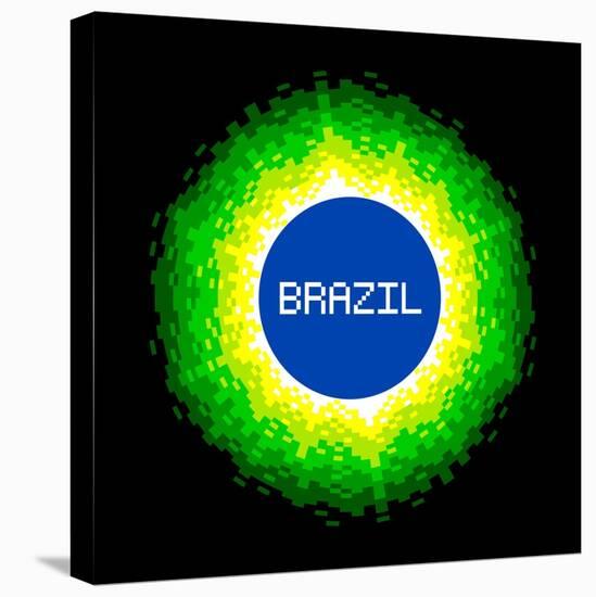 8-Bit Pixel-Art Brazil World Concept-wongstock-Stretched Canvas