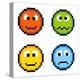 8-Bit Pixel Emotion Icons-wongstock-Stretched Canvas