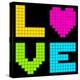 8-Bit Retro Pixel Love Heart-wongstock-Stretched Canvas