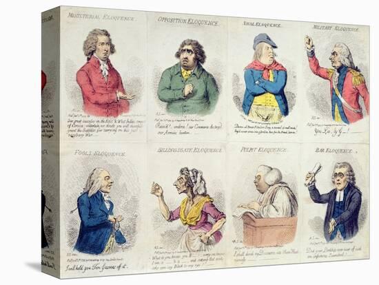 8 Vignettes Depicting Eloquence, Published by Hannah Humphrey in 1795-James Gillray-Premier Image Canvas