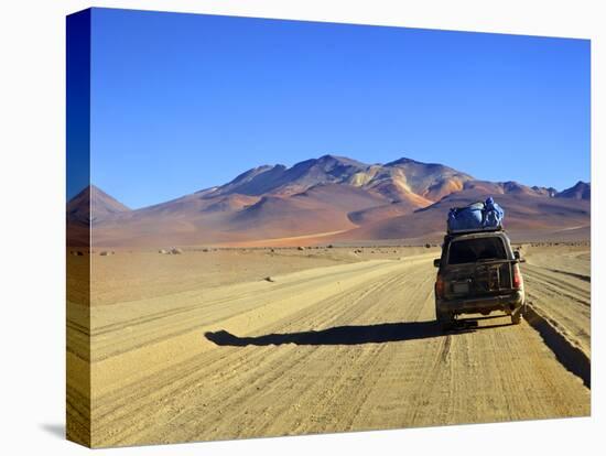 A 4x4 on the Southwest Circuit Tour, Rio Blanco, Bolivia, South America-Simon Montgomery-Premier Image Canvas