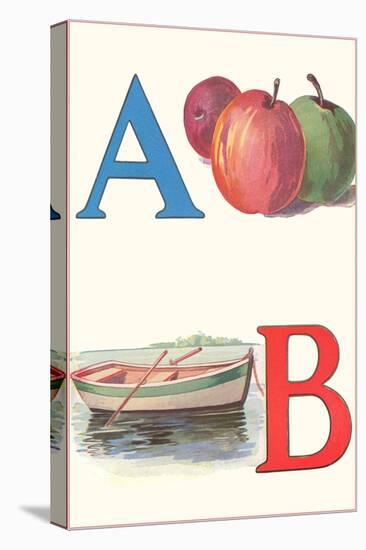 A, Apples, B, Boat-null-Stretched Canvas