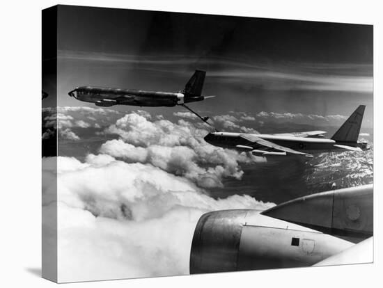 A B-52 of the United States Strategic Command Refuelled In-Flight by a KC 135 Aircraft-null-Premier Image Canvas