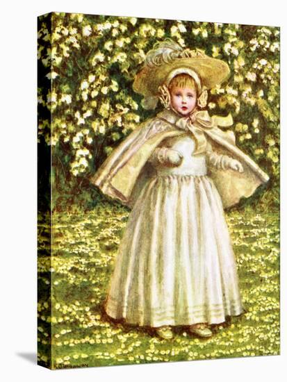 'A baby in white' by Kate Greenaway-Kate Greenaway-Premier Image Canvas