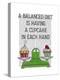 A Balanced Diet Illustration-Fab Funky-Stretched Canvas