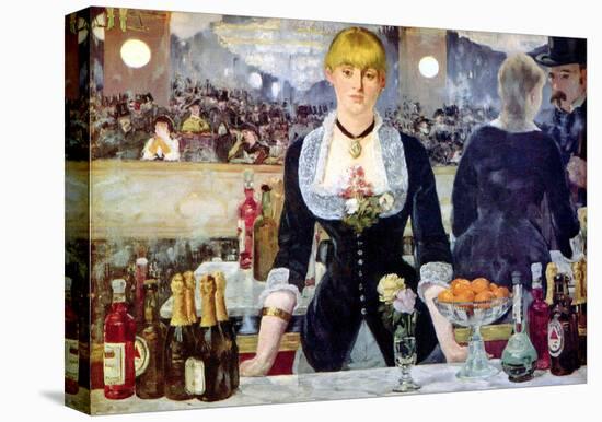 A Bar at the Folies-Bergere-Edouard Manet-Stretched Canvas