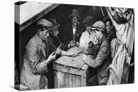 A Bargee and His Mates Play Dominoes in the Hold of a Canal Boat, 1926-1927-null-Premier Image Canvas