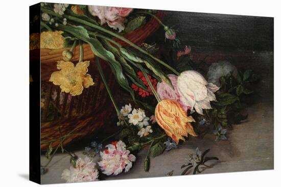 A Basket of Flowers-Jan Brueghel the Younger-Stretched Canvas