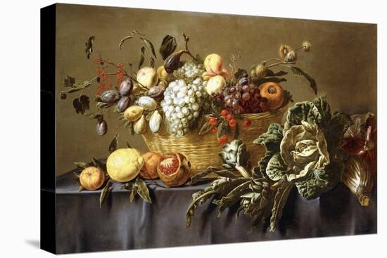 A Basket of Fruit on a Draped Table, C.1635-Adriaen van Utrecht-Premier Image Canvas