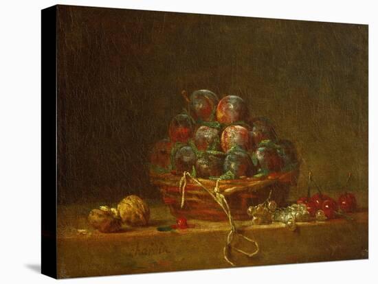 A Basket with Plums, Nuts, Currants and Cherries, Around 1765-Jean-Baptiste Simeon Chardin-Premier Image Canvas