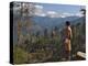 A Bhutanese Man in National Costume Views an Eastern Himalayan Mountain Range from the 11,000-Foot--Nigel Pavitt-Premier Image Canvas