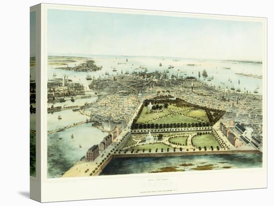 A Bird's Eye View of Boston, 1850-John Bachman-Premier Image Canvas